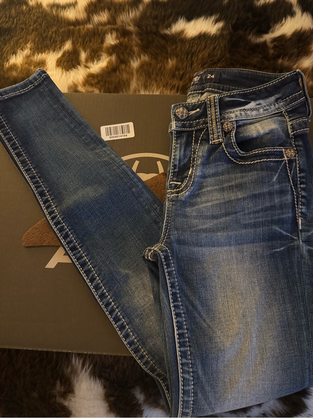 Rock Revival and Miss Me Women's Skinny Jeans - Faded Dark Blue